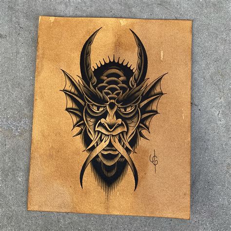 devil tattoos for men|american traditional demon tattoo.